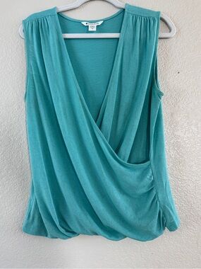 Athleta Teal Sleeveless Wrap-Style Camisole